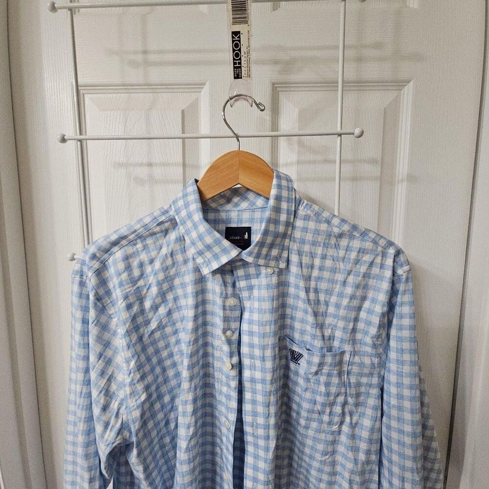 Johnnie-O Performance Villanova University Gingham Button Down Shirt Large - Picture 6 of 7
